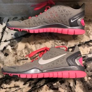 Nike Free pink, grey, silver and white shoes